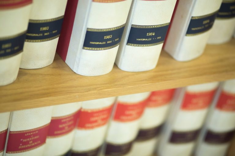 Law books on the shelf